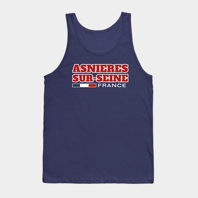 Asnieres-sur-Seine France Retro Tank Top by urban-wild-prints